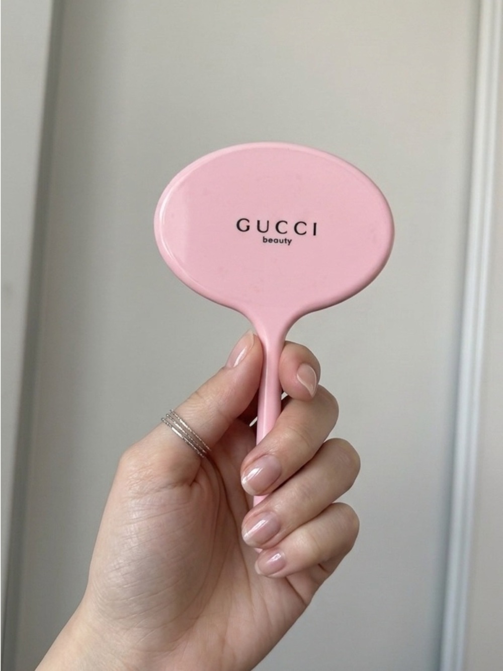 Gucci Pink Handheld Beauty Mirror